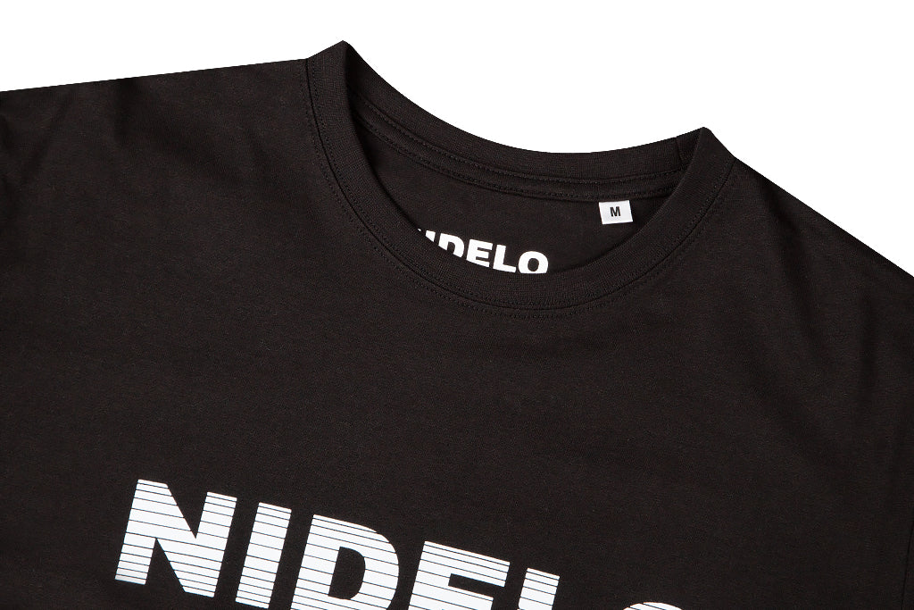 Sportovní tričko NIDELO T-shirt Stripe logo Core line černá