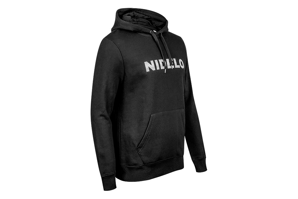 Sportovní mikina NIDELO Hoodie Stripe logo Core line černá