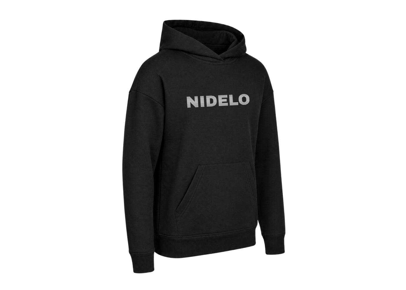 Sportovní mikina NIDELO Hoodie kids Stripe logo Core line černá